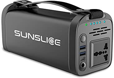 SUNSLICE Gravity 144 Wh Groupe Electrogène Solaire Générateur Solaire Portable avec Batterie au Lithium 144Wh Onduleur 100W Prises AC/DC/USB Alimentation Extérieure pour Voyage Camping