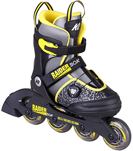 K2 Raider BOA JR gelb Kinder Jungen+MÄDCHEN INLINER GRÖßENVERSTELLBAR Gr.L (35-40) | (30G0841.1.1.L)