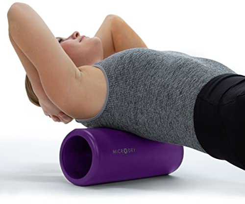 MICRODRY Deluxe Fitness Foam Back Roller for Muscle Relief, Roller for Yoga, Stretching, Deep Tissue Firm Massage & Trigger Point Release, Exercise Workout at Home or Gym, 13x5.3, Purple