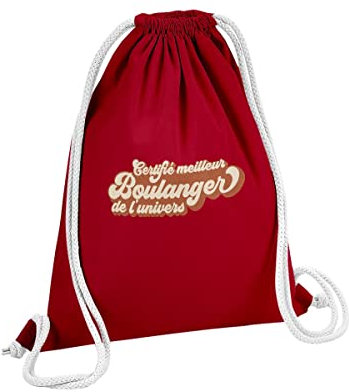 Fabulous Sac de Gym en Coton Rouge Certifié meilleur Boulanger de l'univers Pain Viennoiserie Patisserie Artisan 12 Litres