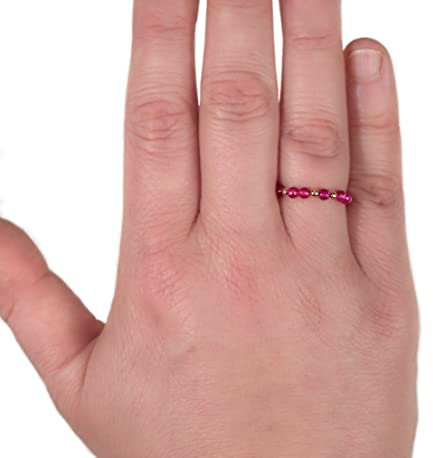 Turmalin pink Stretch Ring Perlenring elastisch Turmalinring Stapelring Handmade