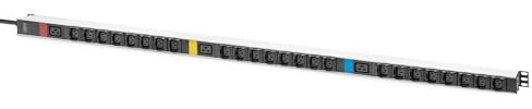 DIGITUS DN-95452 , Basis IT PDU , 24x C13 und 3x C19 Abgriffe , 16 Ampere-Stecker , 3 Phasen - Vertikale Montage , 3 m Zuleitung , Steckdosenleiste für Netzwerk- und Serverschränke