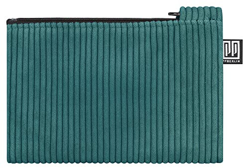 PP-Berlin Cord Etui medium für Damen & Herren Petrol - Handmade & vegan, Hippe Geldbörse und Aufbewahrungstasche im Reisepass-Format, Made in Germany