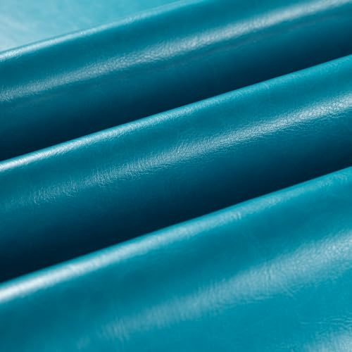 Wooqu PU Leather Book Cloth, Polyurethane Coated and Non-Woven Base, Leather-Like Look, Soft, 17x29”, for Book Binding, Cowhide Grain, Turquoise