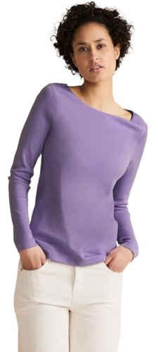 STREET ONE Damen Basic Langarmshirt, shiny lilac, 42