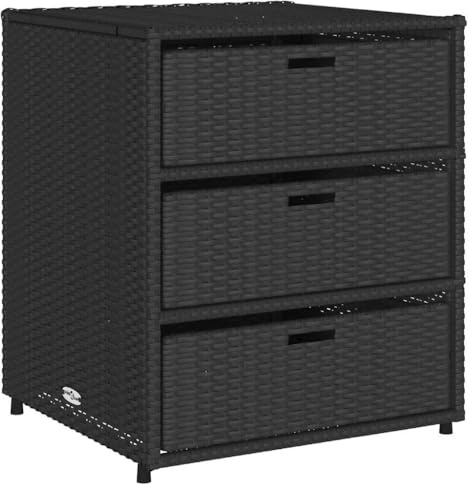 vidaXL Gartenschrank Schwarz 55x59x69 cm Poly Rattan
