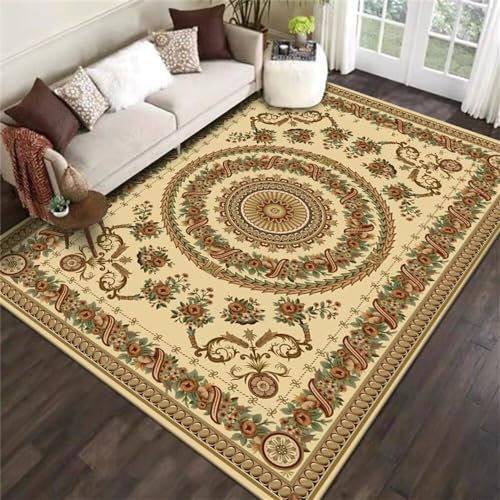 RUGMRZ Fleckerlteppich Garten Teppich Vintage Wohnzimmer Teppich rot-grün Pflanze floral Design rechteckig langlebig Wohnzimmer Teppichs 200X260CM