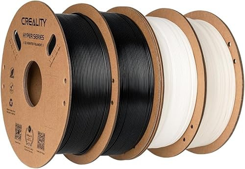 Creality Hyper PLA Filament Bundle 1.75mm 4KG für 3D Drucker, 3D Drucker Filament PLA Entwickelt für hohe Geschwindigkeit 30-600mm/s, Maßgenauigkeit ± 0.03 mm (Schwarz & Weiß 4-Pack)
