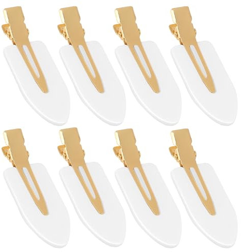 Lot de 8 pinces à cheveux pour coiffer, sans pli, sans pli pour femmes et filles, pinces à cheveux plates pour cheveux fins pour le maquillage et la coiffure (blanc)