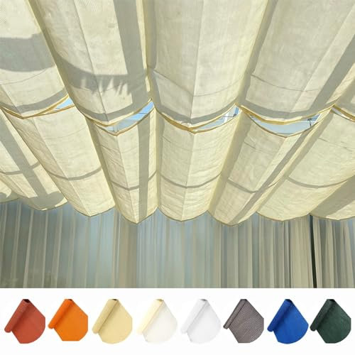 Sonnensegel Wave-Sonnensegel-Set für Den Privaten Gebrauch, mit Kabel, Drahtseil und Werkzeug, UV-Block-Schiebedach für Terrassen-Pooldeck, 185 G/m² Schweres Netzgewebe ( Color : W x L , Size : 3x3.5m