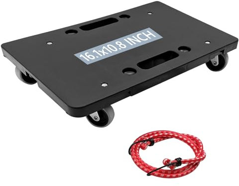 Möbelbeweger mit 4 Rädern, 40,6 cm, robuster Möbelwagen, ineinandergreifendes Design, kleiner flacher Rollwagen, schwarzer Dolly Cart 227 kg Kapazität für Möbelgeräte, Puppe, 1 Packung