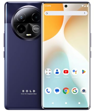 BLU | Bold K50 | 5G| 2024 | 3-Day Battery | Unlocked | 6.7” FHD+ 3D AMOLED | 256/8GB | Triple 64MP Camera | US Version | US Warranty | Purple