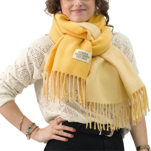 Xifrika langer Damenschal mit Fransen in Burgunderrot – weiches, warmes und elegantes Tuch, Schalgröße 200x64 cm. Warm und ideal für den Winter