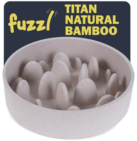 Fuzzl Futternapf aus Bambus, 21 cm, 1,4 l, umweltfreundlich, antibakteriell, langlebig, ungiftig, vielseitiger Hundenapf für Flüssigkeitszufuhr, Fütterung, ideal für mittelgroße und große Hunde