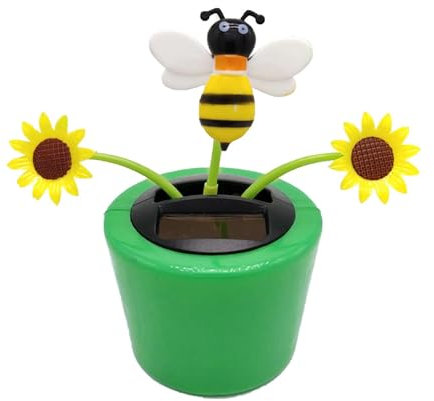 Generisch Solarbetriebene Wackelblume,Solar-Sonnenblumen-Ornament,Auto-Armaturenbrett-Dekoration,Solar-Autoverzierung,Tanzende Solarblume Wackelfigur Wackelblume