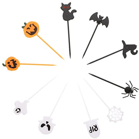 CHILDWEET 30stücke Halloween Cupcake Toppers Lustige Party-dekorationen Für Desserts Zufällige Designs Für Halloween-feiern Leicht Und Tragbar Fotorequisiten