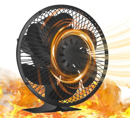 Ventilatore di calore Start, ventola silenziosa per stufa, resistente al calore, in legno, ventola di riscaldamento intelligente, ventola di distribuzione del calore, ventilatore non elettrico, 4 pale