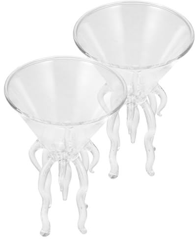 Healifty Juego De 2 Copas De Cóctel De De Vidrio Transparente 250 Ml Diseño Creativo Para Fiestas y Celebraciones
