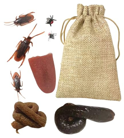 Générique Articles de Farce et Attrape | 10 Pièces Cafards Réalistes - Jouets à Blagues Gadgets Faux Cacas Insectes Poisson d'Avril Halloween
