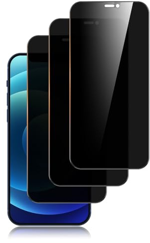 Yisica [3 Pack] Privacy Screen Protector for iPhone 12 Screen Protector & iPhone 12 Pro (6.1-Inch), Tempered Glass Film, [Impact-Protection][Anti-Scratch]