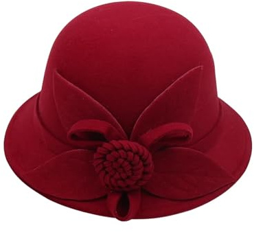 XUCZHAI Avslappnad blommelonhatt för kvinnor, höst och vinter, rund topp, liten modell (färg 11)