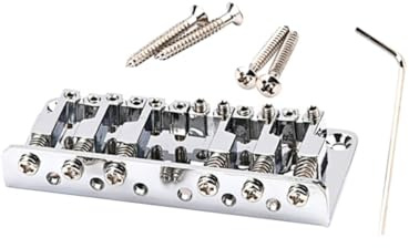 VICASKY Gitarrenbrücke aus Metall für E-gitarre 78mm T-form 6 Saiten Silberfarben Verbessert Klangqualität für Gitarrenreparatur und Wartung