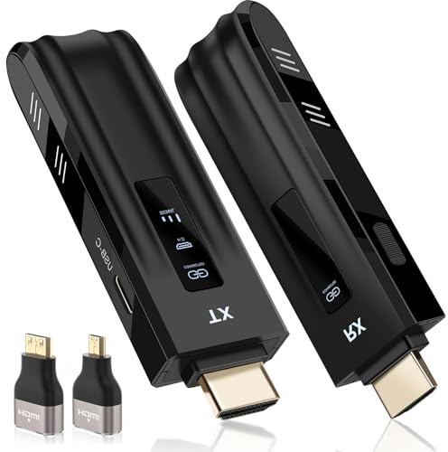 Beyn 2026 Wireless HDMI Transmitter and Receiver, 1080P@60Hz Output with 4K Decode, up to 328ft Range, Plug & Play for Laptop to TV, Projector, Monitor (Obsidian Black)