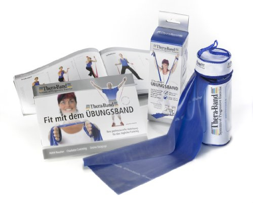 Thera Band ORIGINAL Übungsband Fitnessband inkl. Tasche 2,5 m, Extra Stark BLAU