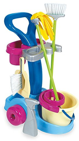 Polesie Kleine Putzfrau Kinder Putzwagen Trolley mit Zubehör Eimer Besen