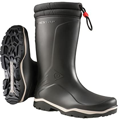 DUNLOP Blizzard fur Lining – Bottes de neige thermo‑isolantes pour hommes et femmes – Bottes d'hiver doublées - Imperméable - isolé - Noir – Pointures 48