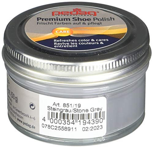 pedag Schuhcreme Politur Made in Germany, steingrau, 50ml/1.7oz