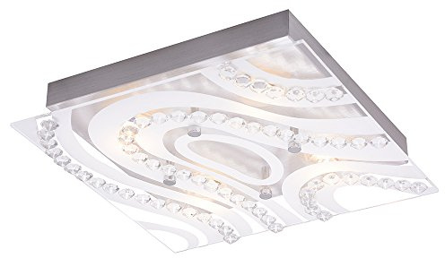 Happy Homewares Modern LED Bathroom Light with Clear/Frosted Glass Plate