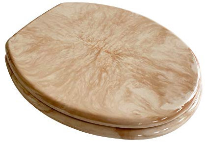 WC Sitz Klobrille Marmor beige, Edelstahlscharniere