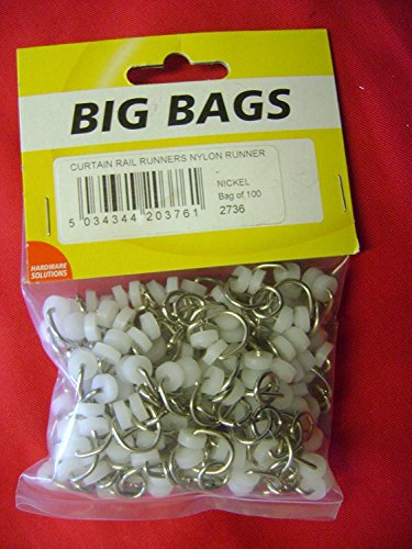 100 RUNNERS WITH METAL WHEELS THAT FIT OLD CURTAIN TRACKS