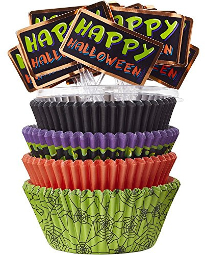 Wilton, pirottini Misti per Cupcake e Topper, Tema Halloween, Multicolor, Confezione da 125 Pezzi