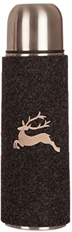 Trachten Thermoskanne - HIRSCH - anthrazit, rot