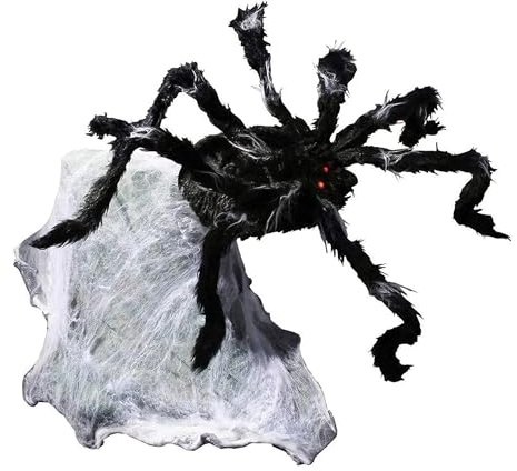 Fun World 36'' Giant Jumping Spider, Black, One Size