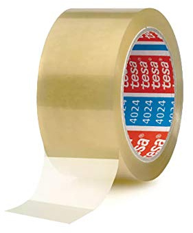 Tesa 4024 Bänder zum Verschließen von Kartons, PP Halter, Acryl-Emulsion, Wasserabweisend, 52 μm, 66 m x 50 mm, transparent, 36 Stück