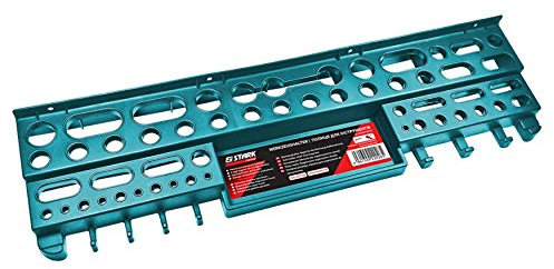 STARK Strong Tool Holder – Wall Rack for Tool Storage | 610 x 160 x 60 mm | Heavy-Duty Shelf with Universal Hooks | Max Load 25 kg