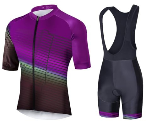 UGLY FROG Milchfaser Radfahren Jersey Männer Fahrradbekleidung Fahrrad top Herren Radtrikot Set 3D Gepolsterte Trägerhose Sommer Atmungsaktiv Kurzarm Bike Shirts Fahrradanzug