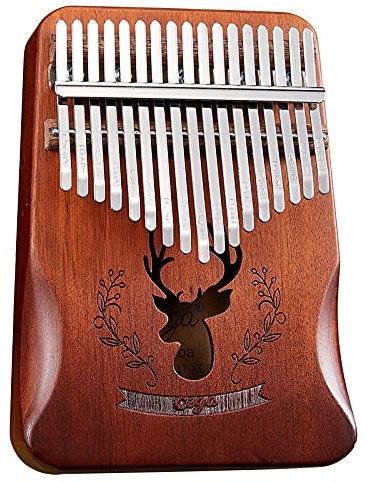 YXSH Tragbares Daumenklavier 21 Tasten, Mahagoniholz Daumenklavier Fingerklavier Kalimba 17 Tasten Musikinstrument Mit Stimmhammer Für Erwachsene/Kinder