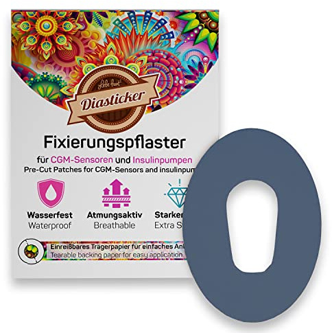 Diasticker - Dexcom G6 Plaster (Pack of 10, Dark Blue) - Waterproof - Skin-friendly - Breathable - Strong Hold - Self-Adhesive Fixation Plasters, Sensor Fixation