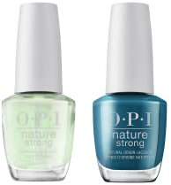 OPI Nature Strong Nail Polish, Quick Dry Vegan Nail Varnish With Long-Lasting Results, Made With Natural Ingredients, Base Coat & All Heal Mother Earth Duo Bundle 15ml