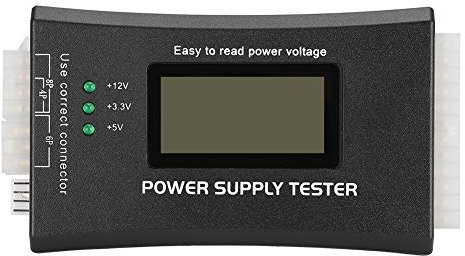 Tester di Alimentazione per PC ATX con Display LCD e Cicalino, Supporto Strumento per Tester di Alimentazione per PC per Computer Rileva ATX, BTX, ITX, TFX Alimentatore per