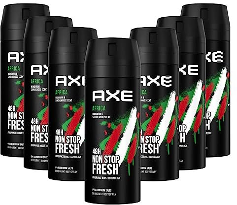 AXE Bodyspray Africa Deospray mit 48H Schutz gegen Körpergeruch ohne Aluminiumsalze - 7 Stück