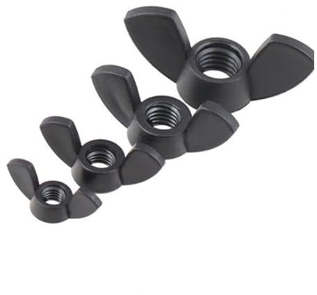 5/10/20 Stück DIN315 M3 M4 M5 M6 M8 Handfeste schwarze und weiße Nylonmutter Flügelmutter Schmetterlingsmutter Barren Kunststoff Flügelmuttern (Color : Black, Size : M3 (20Pcs))