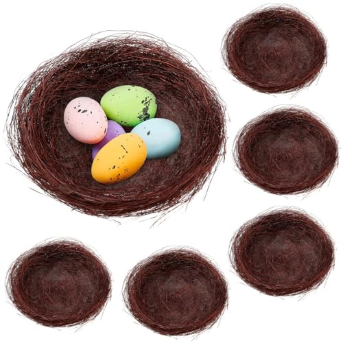 DOITOOL Bird S Nest Decoration Artificial Rattan Bird Nest for Aquarium and Pond Decor 5X13X5Cm Floating Fish Tank Ornament for Garden Home and Party Display