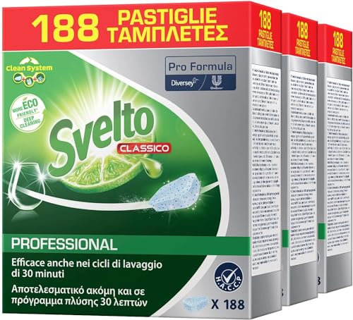 Confezione Risparmio Tresorí-Svelto Professional Detersivo Classico in Pastiglie per Lavastoviglie Pro Formula Eco Detergente