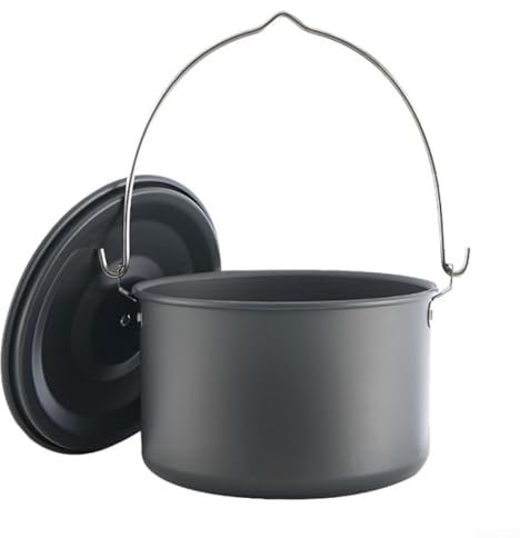 Sturdy Outdoor Hanging Pot Camping Pot Large Barbecue Soup Pot Self-driving Portable Nonstick Cookware