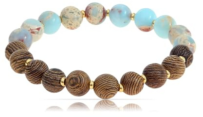 Made by Nami Chakra ädelstensarmband för kvinnor, present till kvinnor, 20 cm, Bambu plast